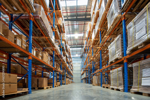 Shalves and racks at the warehouse