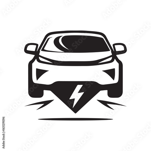 electric car vector silhouette clip art logo design illustration. modern car set collections
