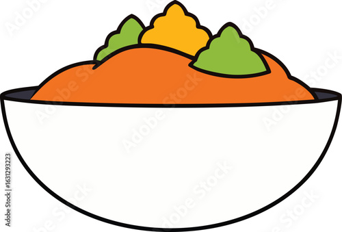 Taco salad bowl with sour cream and tortilla chips advertisement