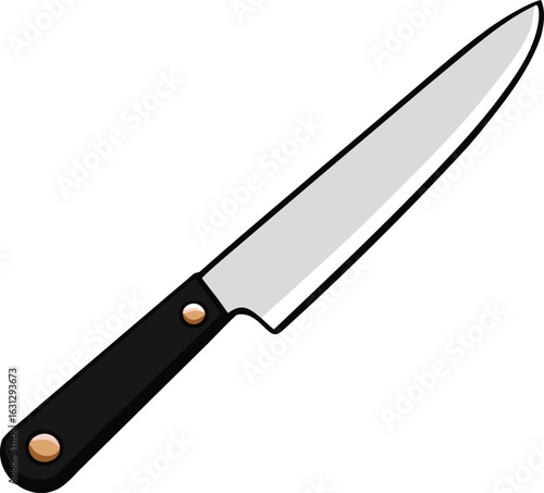 Chef knife banner advertisement with sharp blade