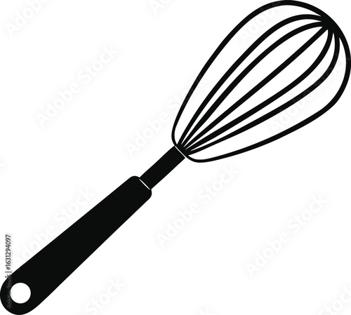 Spiral loop metal whisk kitchen utensil illustration