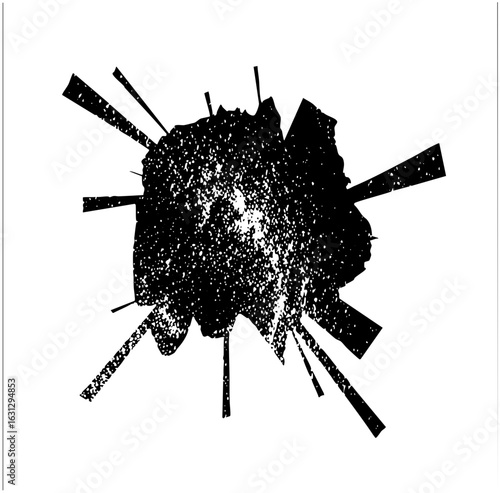 Vector Dynamic burst of fragmented shapes radiates outward.