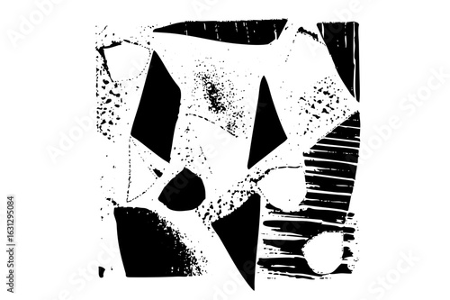 Vector Abstract clown face with bold shapes
