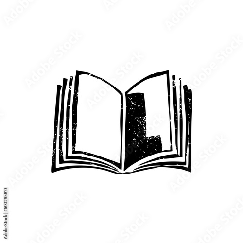 Vector Open book with textured pages