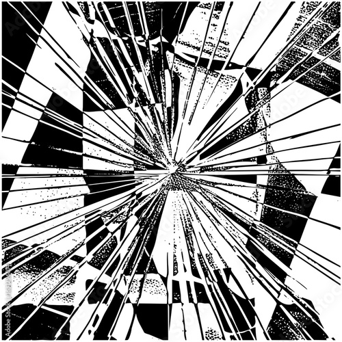 Vector Dynamic shattered glass radial burst .