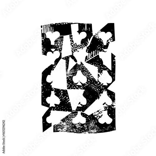 Vector Abstract figures interact within a geometric composition.