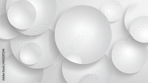 Abstract background of layered circles in light gray tones