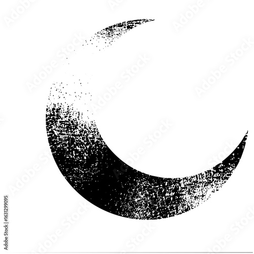 Vector Abstract shape composed of textured dots.