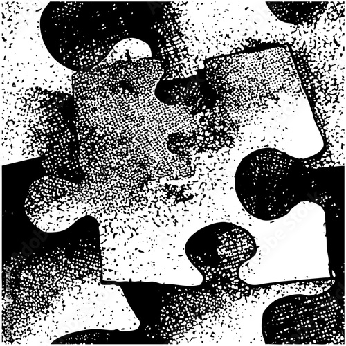 Vector Interlocking puzzle pieces form a cohesive connection.