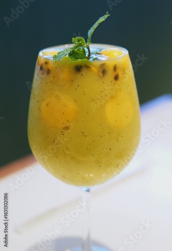 Passion fruit smoothie looks delicious.