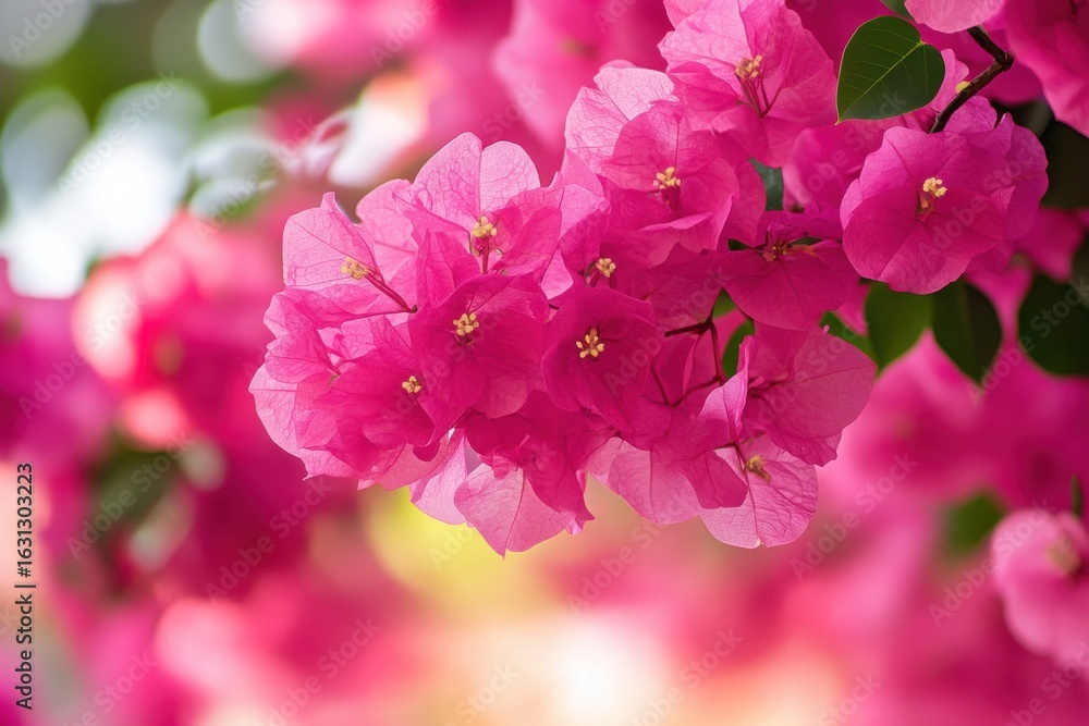 Fototapeta premium Vibrant Bougainvillea Vines with Stunning Pink Flowers for Landscaping and Decor