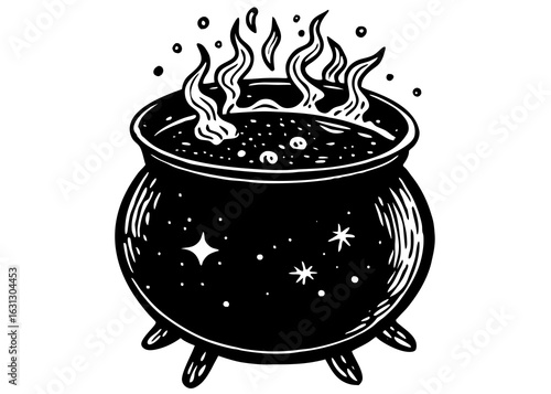 Bubbling Witch Cauldron Silhouette