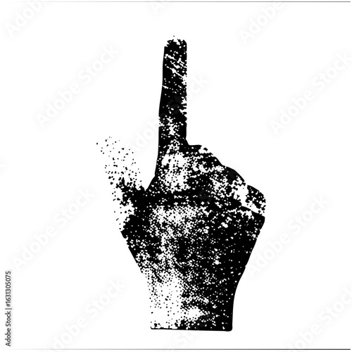 Vector Abstract hand gesture with raised index finger .