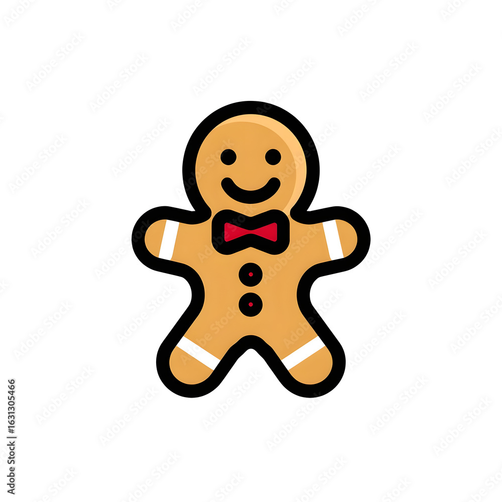 Obraz premium Gingerbread man icon symbolizing holiday treats and cozy New Year season desserts.