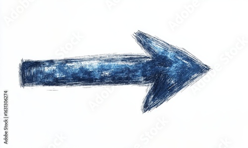 Arrow marker isolated on white background, hand-drawn to represent direction and focus in a minimalist design style, Generative AI