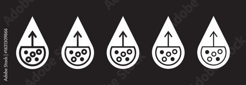 High cholesterol icon vector outline set illustration sign, High cholesterol icon set in black glyph style. silhouette collection vector illustration.
