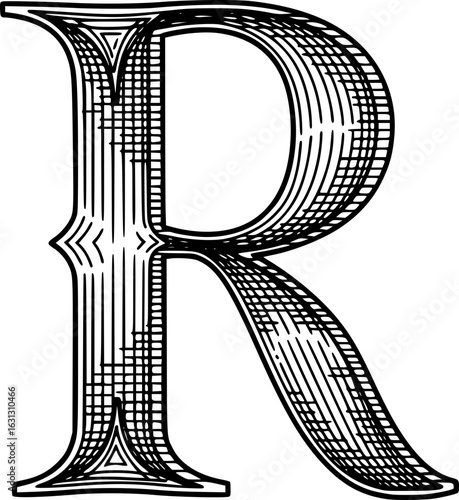 Three Dimensional Capital Letter R