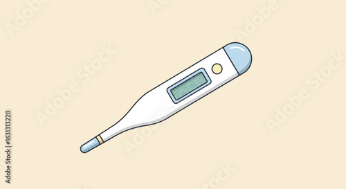 Digital Thermometer on background with plain background for medical illustration