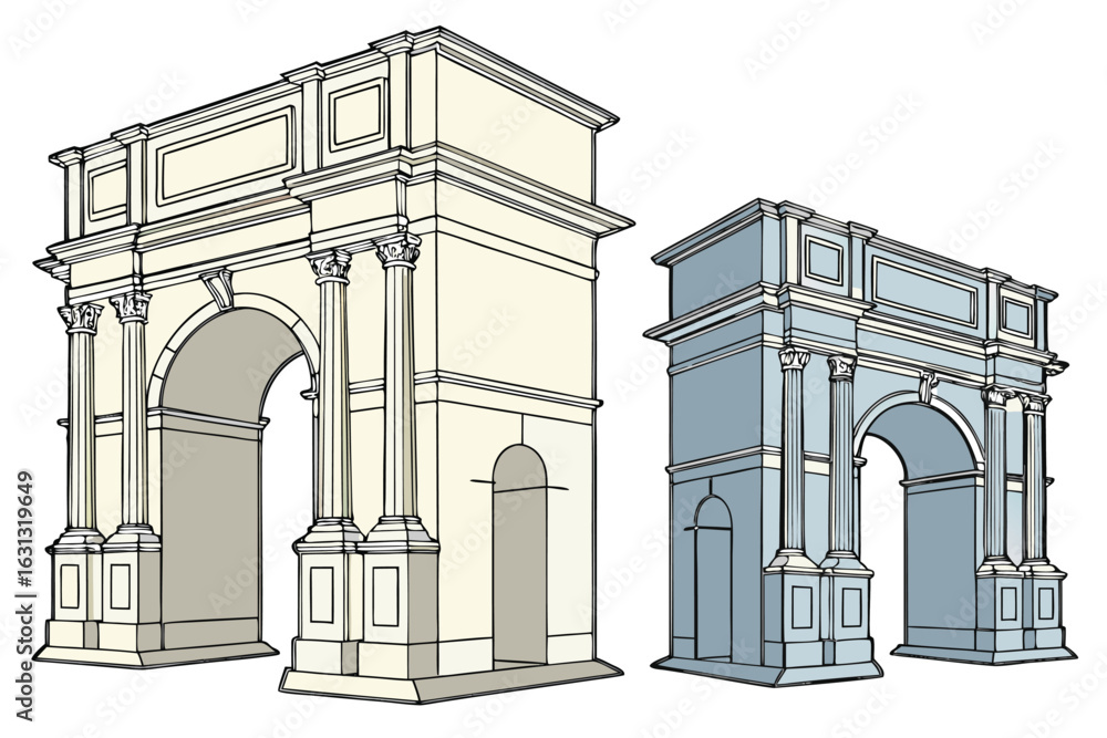 Obraz premium Architectural Arches Vector Illustration