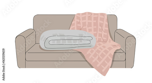 Cozy blankets styled on a couch for home decor, lifestyle, and comfort