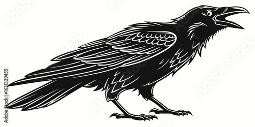 Cute and funny cartoon panda bear in the wild forest with bamboo