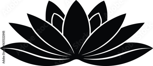a sleek water lily silhouette vector icon.