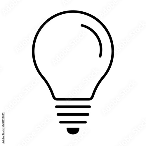 電球マークのアイコンイラスト（線画）002