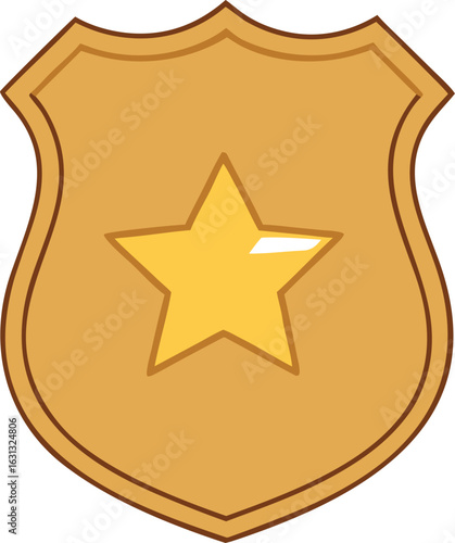 Police badge with star emblem and engraved text for law enforcement
