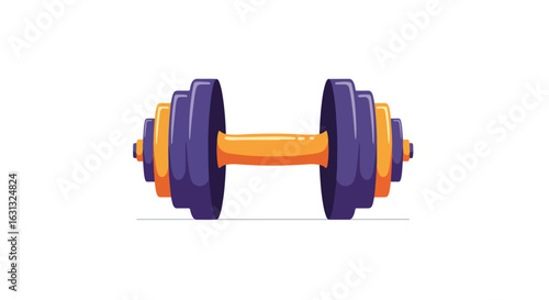 Dumbbell for exercise resting, with a white background, for strength training