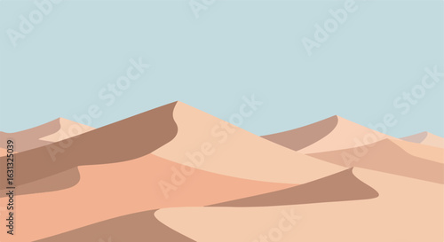 Sand Dunes in the Desert Under Pale Sky, Ideal for Website Background or Poster Art
