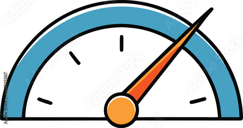 Speedometer needle at maximum speed representing high performance and speed