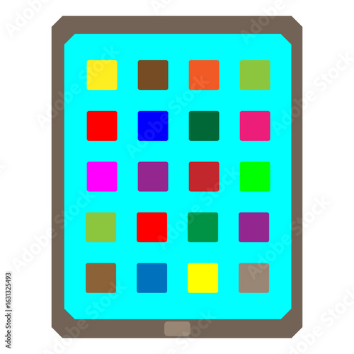 Tablet icon. Colorful app vector. Screen grid symbol. Digital device shape. EPS 10.