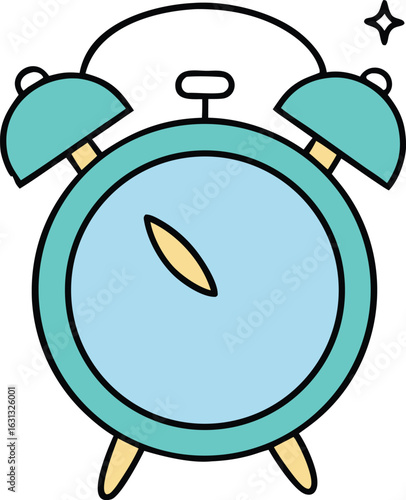 Retro alarm clock with ringing bells and sleeping zzz symbols