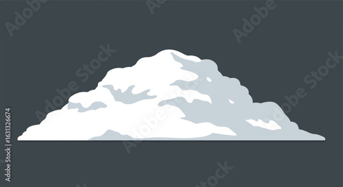 Snow Pile Isolated on Grey Background for Winter Graphics and Data Visualization