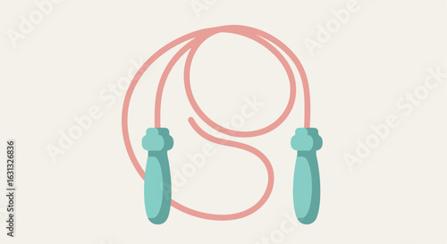 Isolated jump rope on light backdrop, for workout, exercise, or fitness design