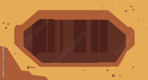 Digging a Hole Illustration. Ground and Subsurface. Construction or foundation use