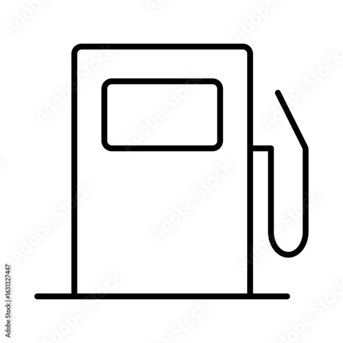 ガソリンスタンドのアイコンイラスト（線画）001