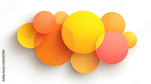 Abstract graphic of overlapping circles in orange, yellow, and pink