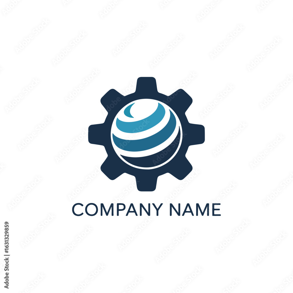 Fototapeta premium Unique gear logo Modern and minimalist vector and abstract logo