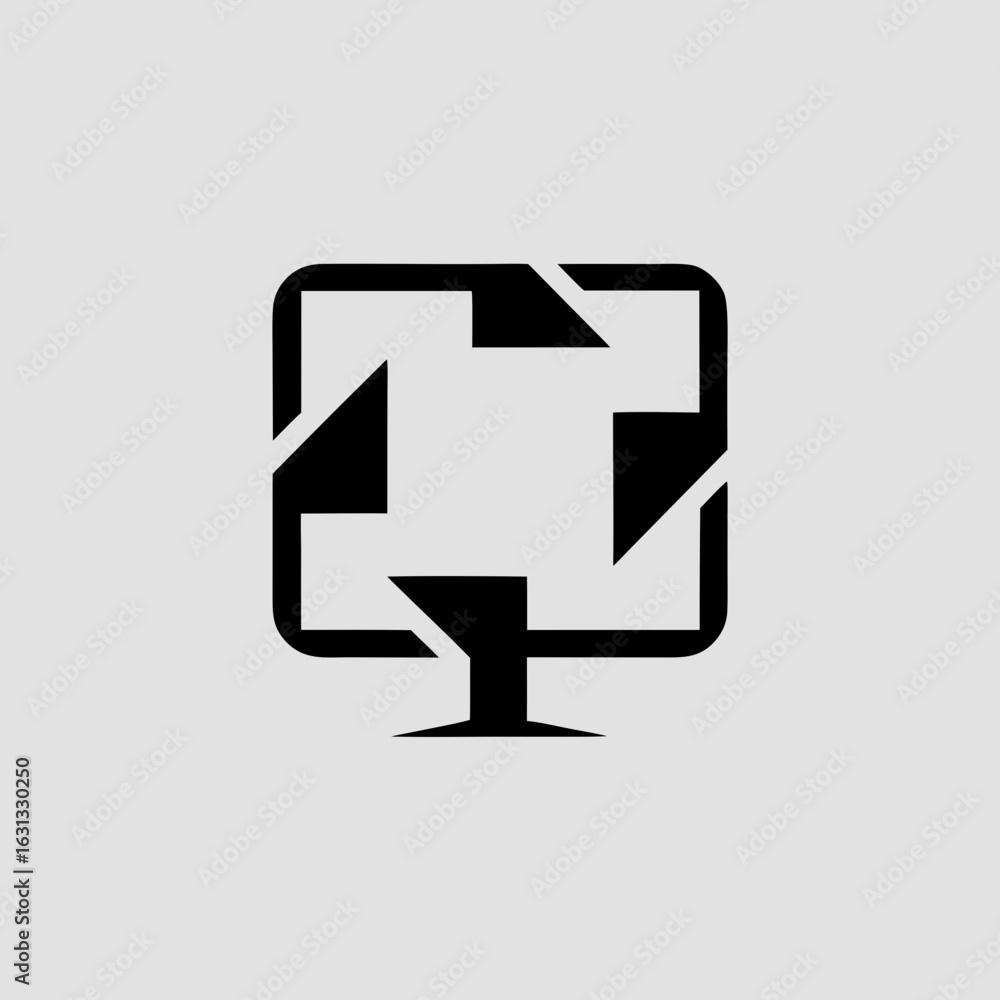 Fototapeta premium Computer Monitor Frame Geometric Logo Design