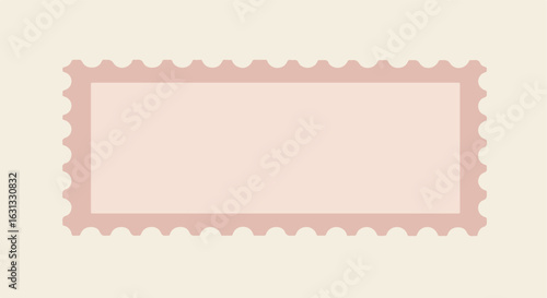 Old stamp on beige background for letter or collectible mockup; isolated
