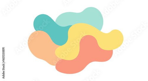Pastel hues meet abstract shapes in organic flowing composition design