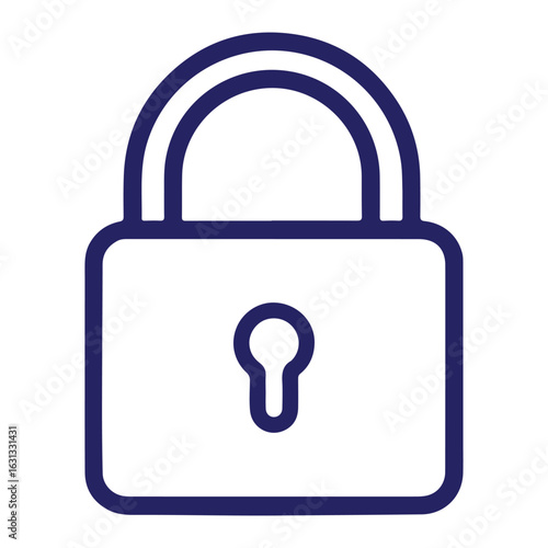Privacy Lock Icon | Simple Locked Padlock in Flat Design