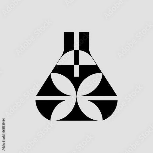 Geometric Lab Beaker Logo Design