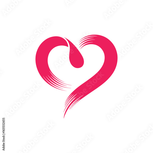 Unique heart logo Modern and minimalist vector and abstract logo