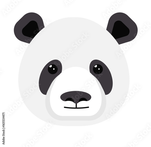 Cute panda head illustration on a white background perfect for children's design