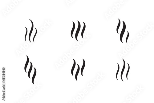 steam icon. Smell icons. Cooking steam or warm aroma smell mark, steaming vapour odour symbols. smoke steam icon.