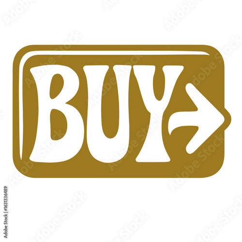 Buy button with arrow in retro style and earthy color  
