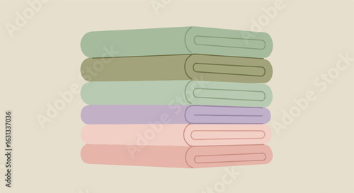 Cartoon stack of towels Spa, bathroom textiles. Can be used for design purposes