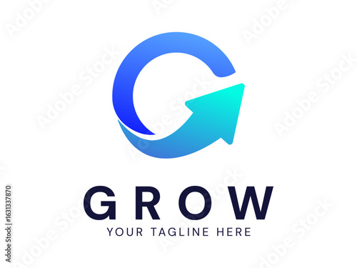 Modern grow Business with letters G overlapping curved Growth arrow logo vector design concept. Growth logotype symbol for digital finance, ui, technology, investment, business, website, financial. Free Download Modern grow Business with letters G overlapping curved Growth arrow logo vector design concept. Growth logotype symbol for digital finance, ui, technology, investment, business, website, financial. - GFXLoad